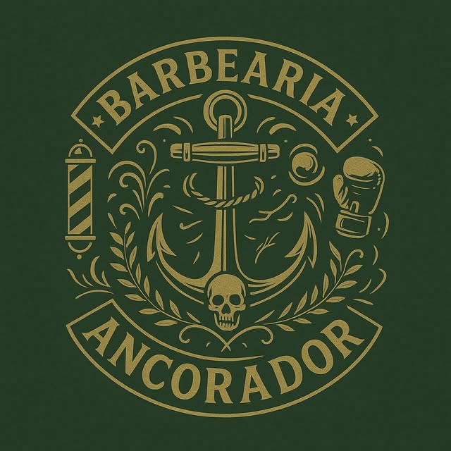 Logo Barbearia Ancorador — barbearia clássica Lagoa da Conceição Florianópolis